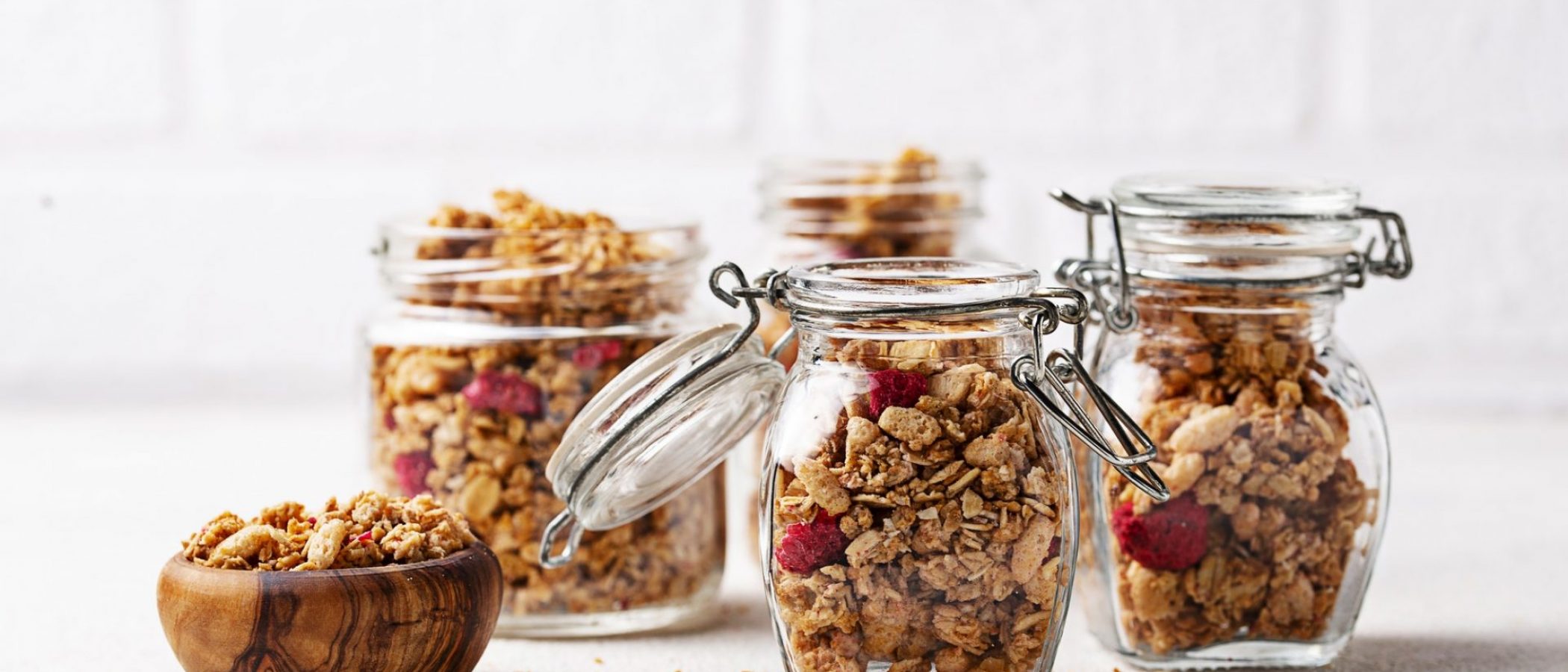 Homemade granola with dried berry